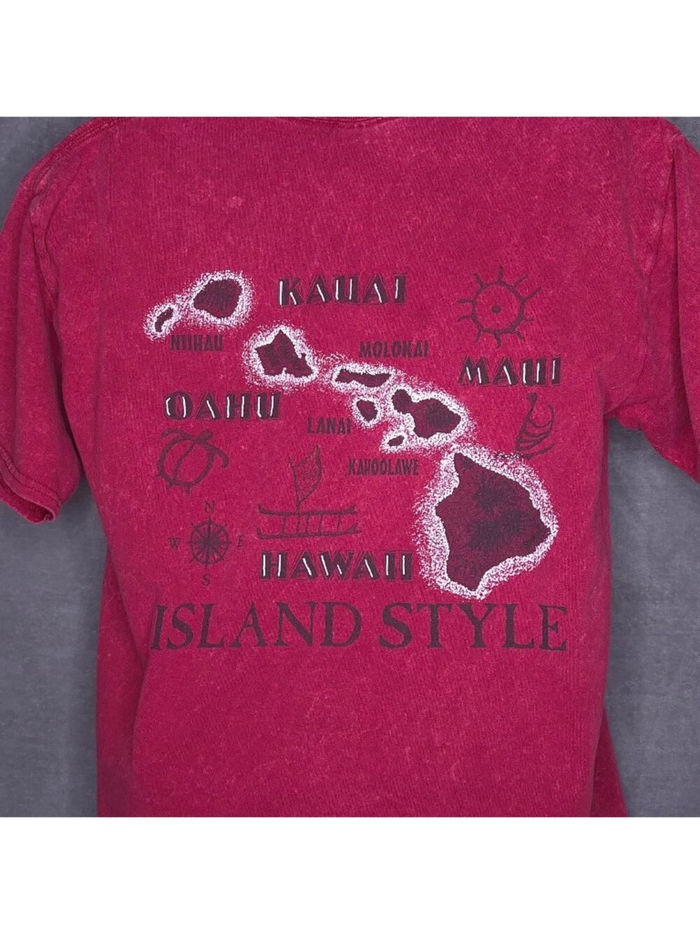 Original Red Dirt Island Style Hawaii Graphic T-Shirt Large Cotton Crew Neck
